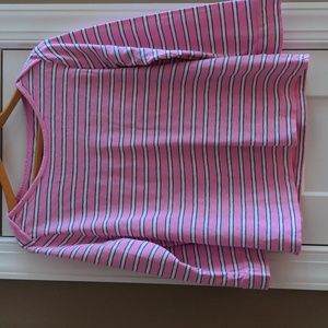 JCrew long sleeve pink striped tee